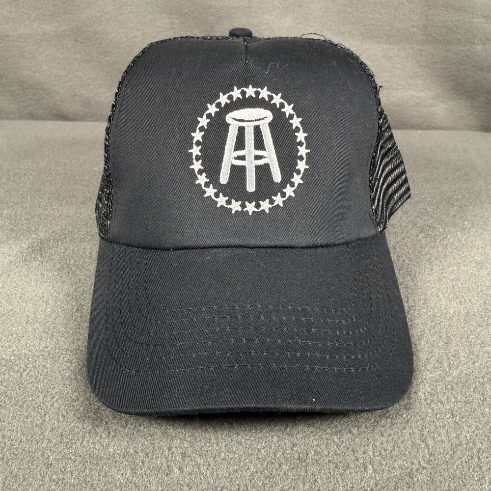 Barstool‎ Sports Trucker Cap Unisex Black Logo Mesh Strapback Casual Preppy Logo